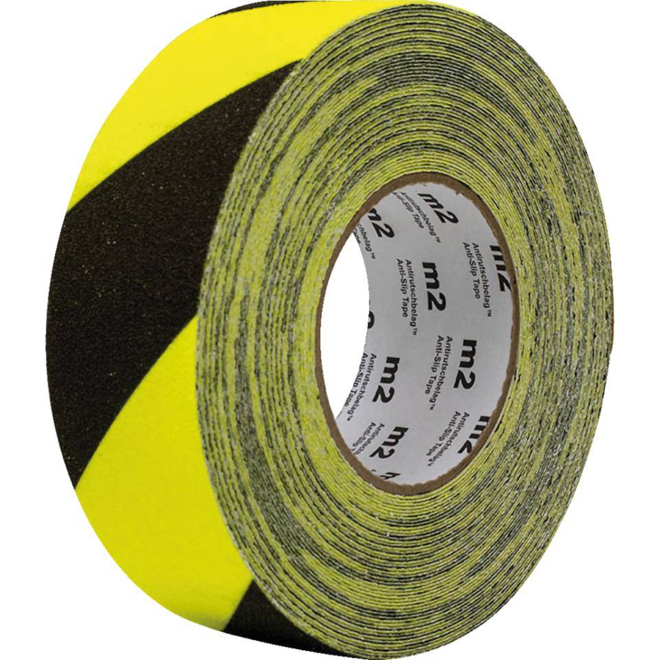 K.57 Antirutsch-Warnmarkierung,R13,fluoreszierend,schwarz/gelb,selbstklebend,50mm,18,3m/Rolle