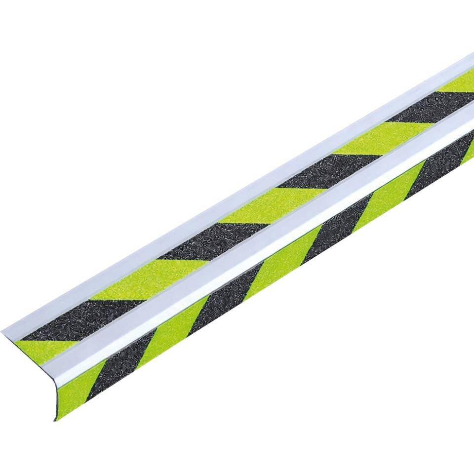 K.57 Treppenkantenprofil,R13,fluoreszierend,gelb/schwarz,Aluminium,selbstklebend,1000x31x53mm