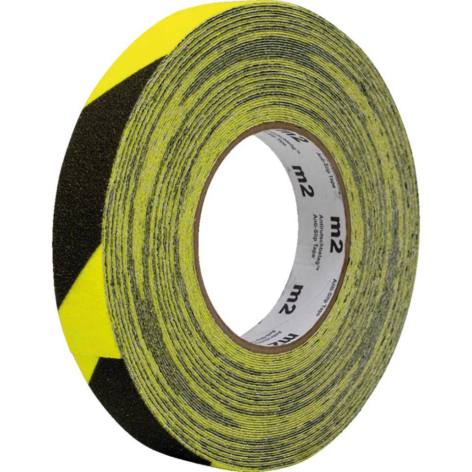 K.57 Antirutsch-Warnmarkierung,R13,fluoreszierend,schwarz/gelb,selbstklebend,25mm,18,3m/Rolle
