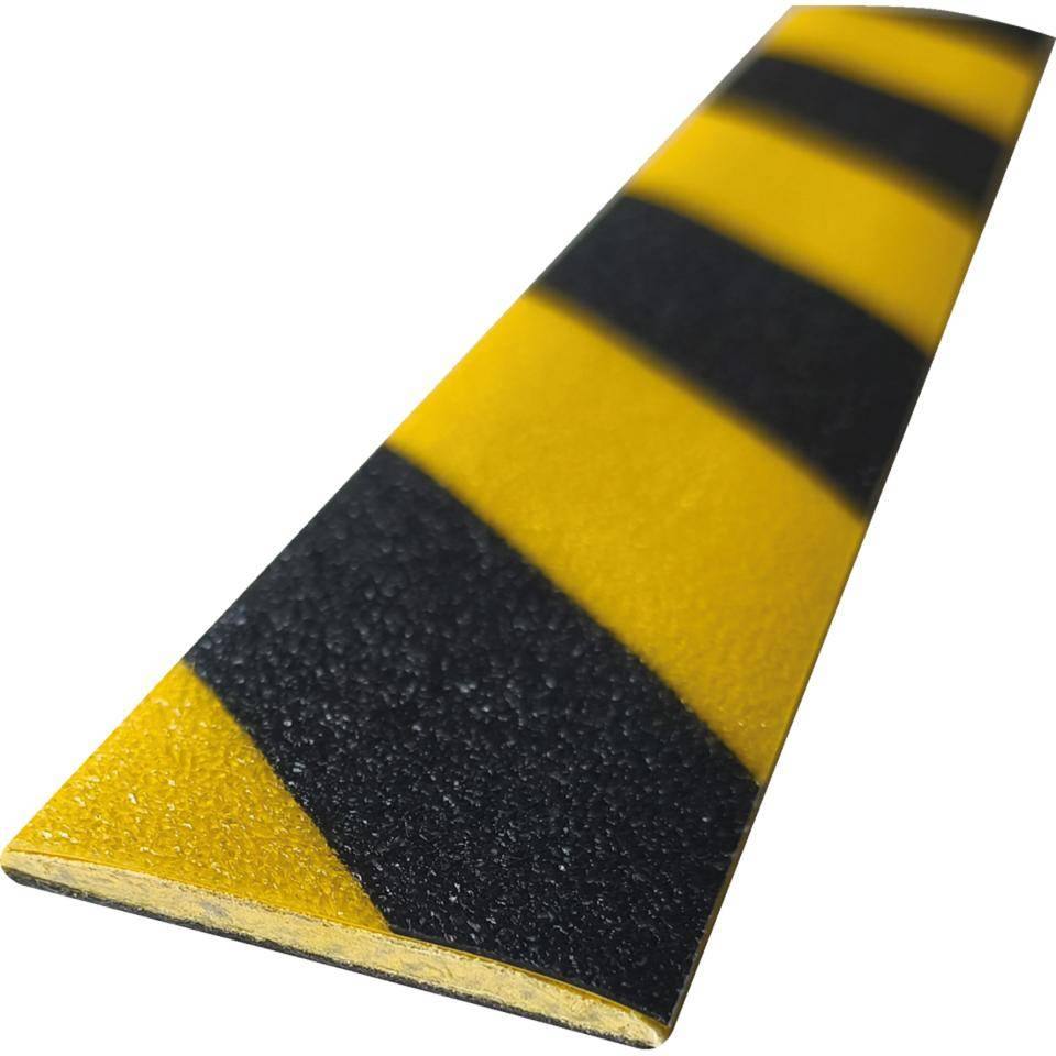 K.57 Bodenmarkierungsplatte,R10,gelb/schwarz,GFK,selbstklebend,1000x50x3mm