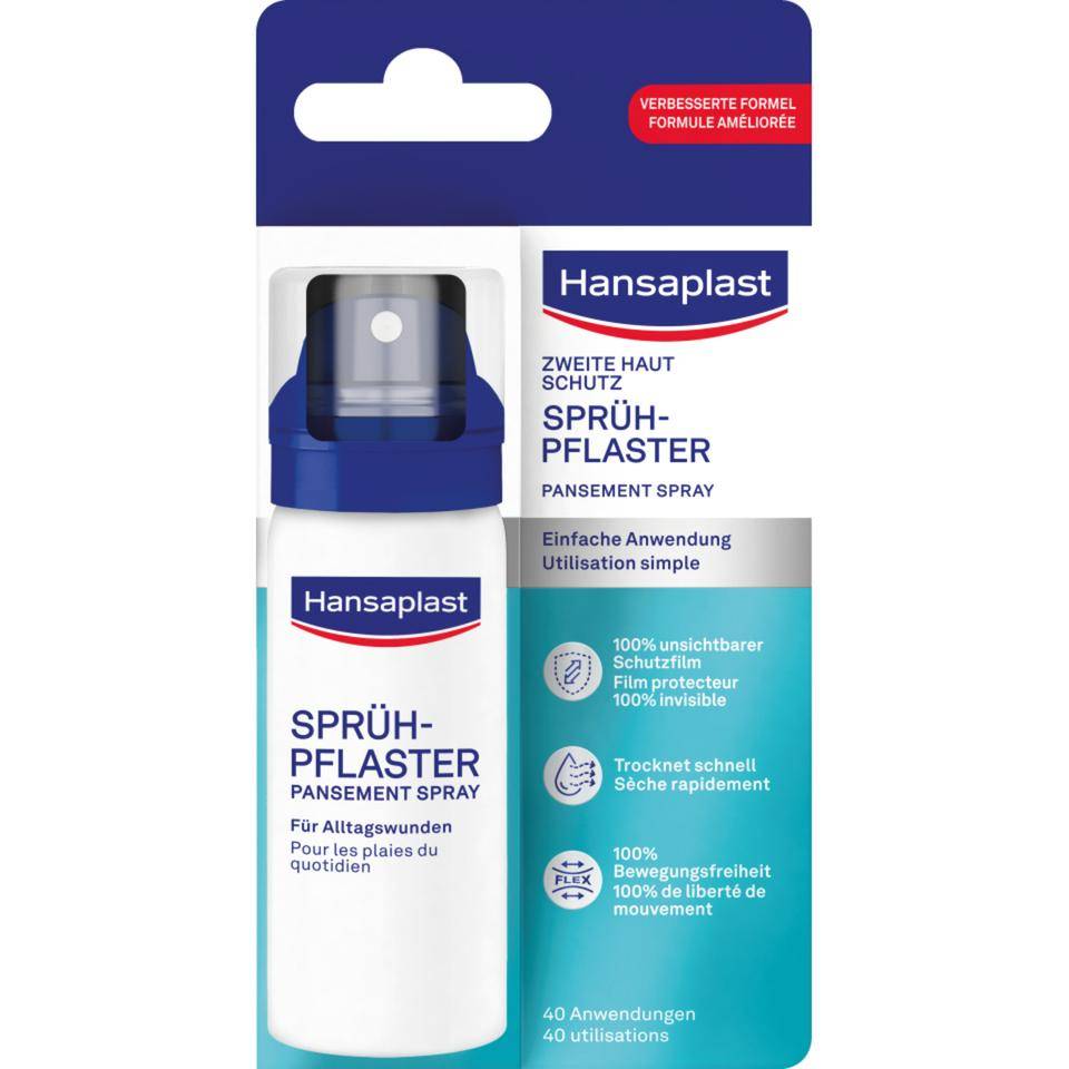 Hansaplast® Zweite Haut Sprühpflaster, unsichtbarer Schutzfilm, wasserfest, 40 ml