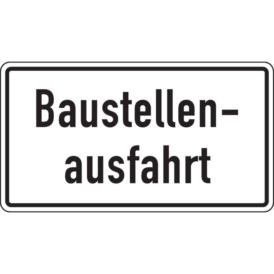 Verkehrskennzeichen Baustellenausfahrt, Verkehrszeichennummer 1007-33, Aluminium reflektierend RA1, 2mm, 600x330mm