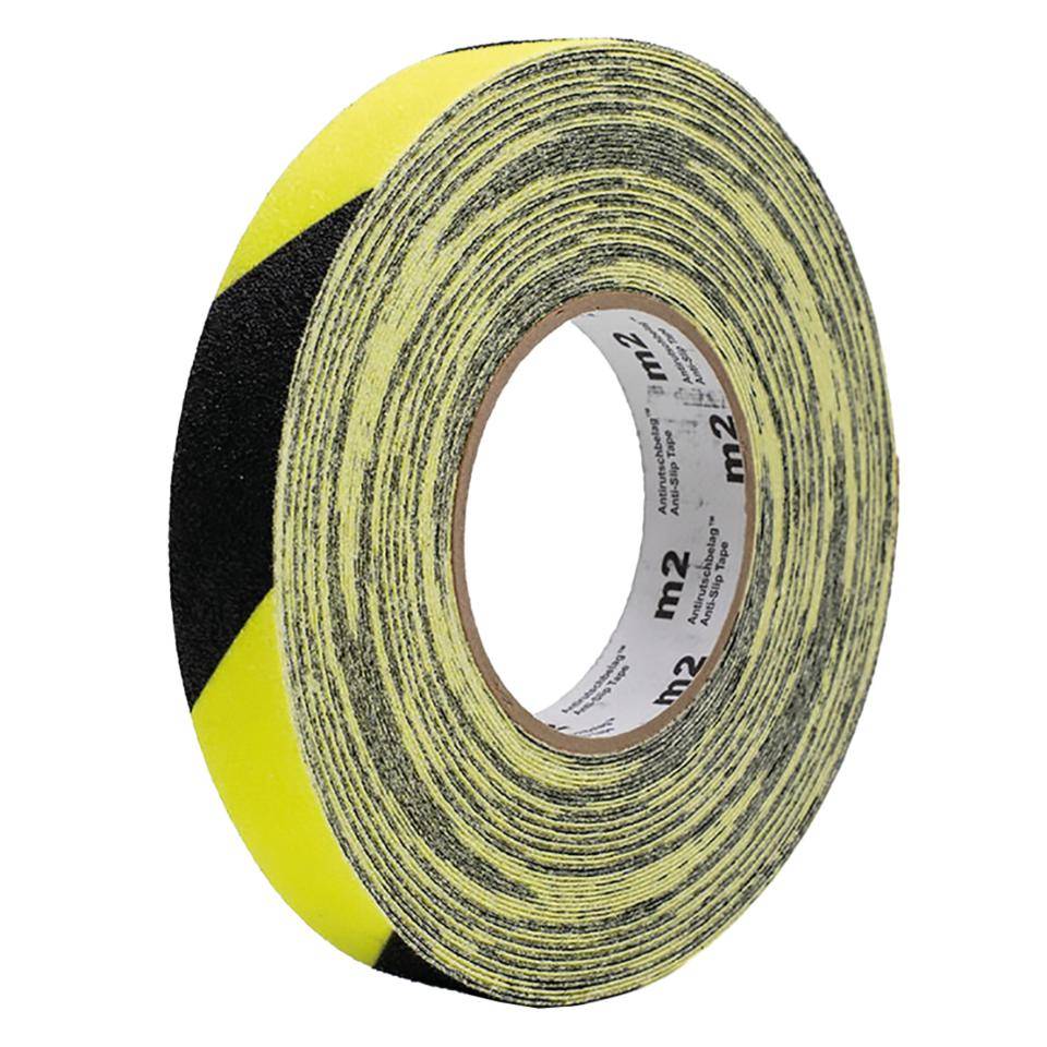 PERMALIGHT® power Antirutschbelag Extrem Kleber R13,schwarz/gelbschraffiert,25mmx18,3m