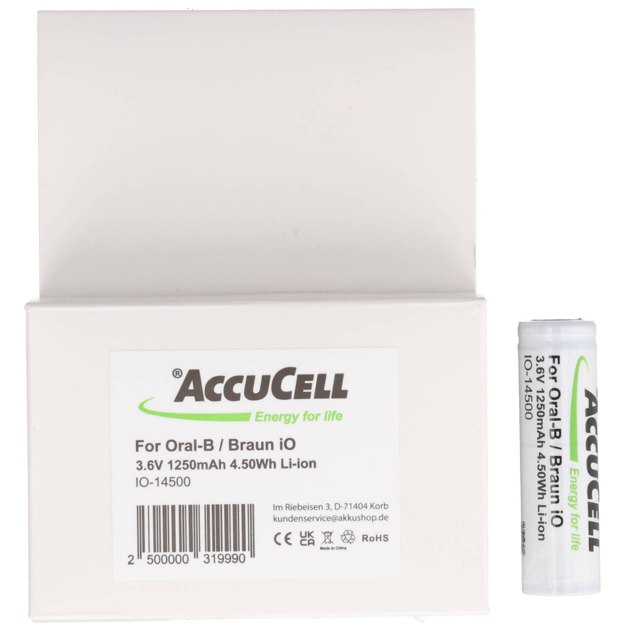 1250mAh Premium Akku komaptibel für Braun IO 6, 7, 8, 9, 10, 3,7 Volt, 48,8x14,1mm