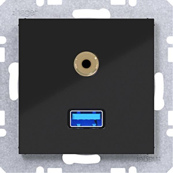 Hager USB/35mm Audio Steckd. WAF4381BG