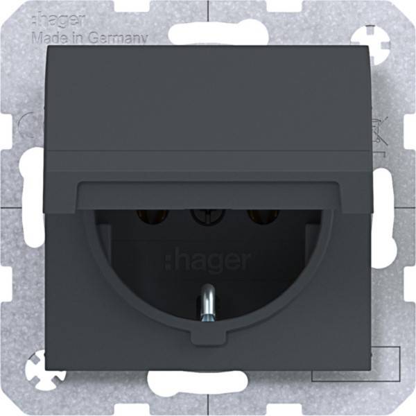 Hager SD SCHUKO KLD Ax/Cx anthr WAS1110AT