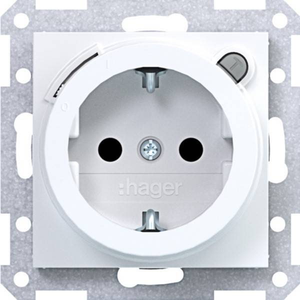 Hager SD SCHUKO FI erh. BS WAS1261WG