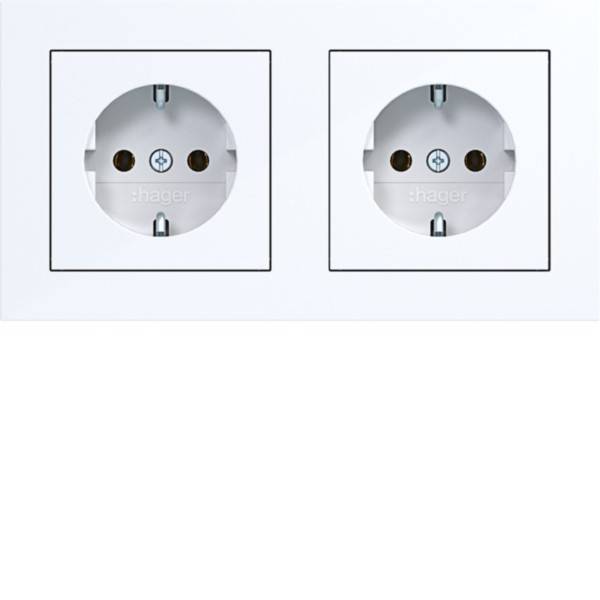 Hager SD SCHUKO 2f m. RA verdr. WAS2123WG