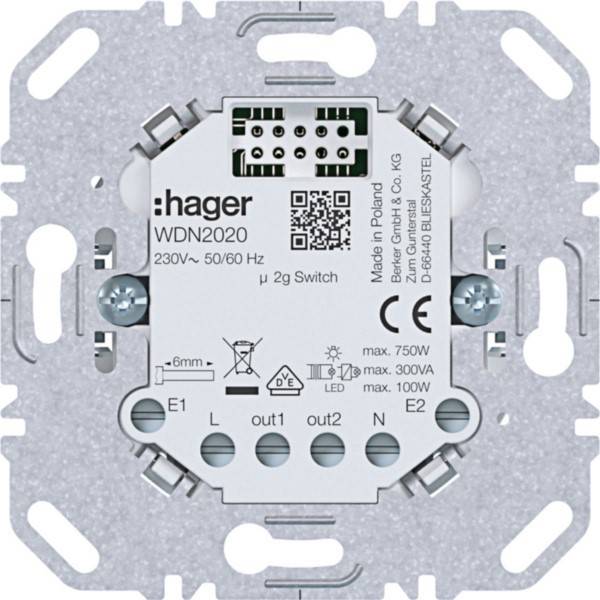 Hager Schalt-Einsatz UP 2f 4 A WDN2020