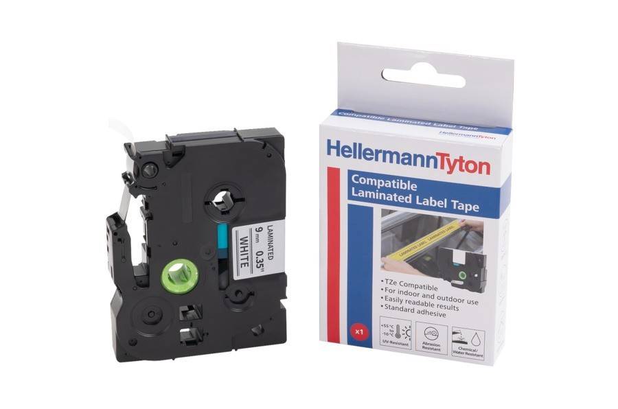 HellermannTyton Beschriftungsband Etikett HTZ211-PET-BK/WH