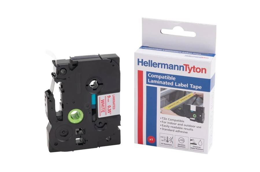 HellermannTyton Beschriftungsband Etikett HTZ232-PET-RD/WH
