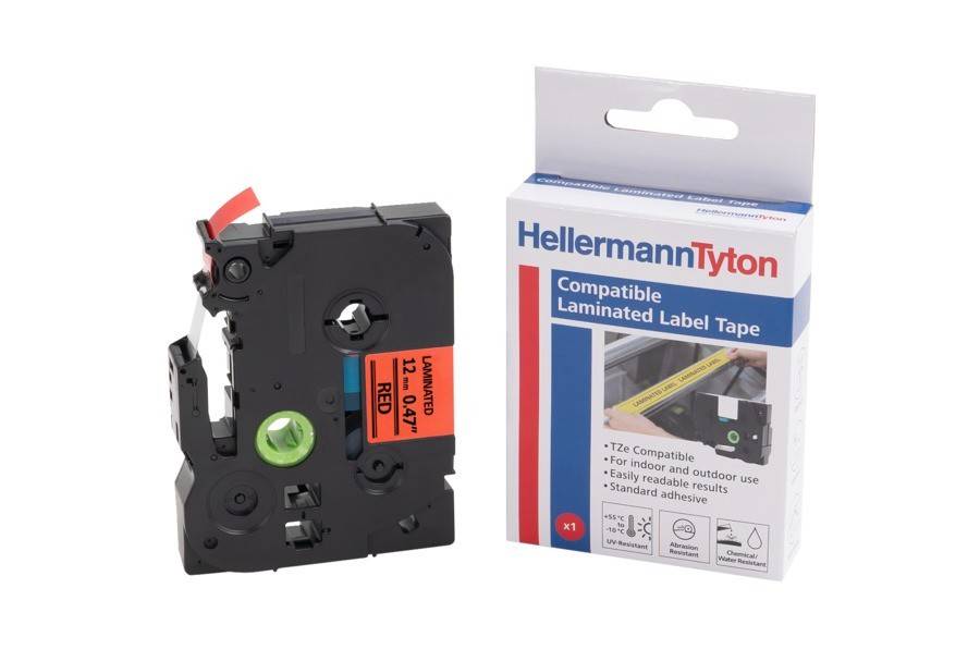 HellermannTyton Beschriftungsband Etikett HTZ421-PET-BK/RD