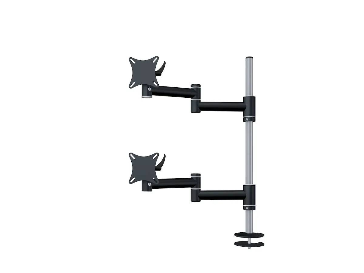 Flex-System Monitorhalterung für 2 Monitore Einbauadapter mit Kabelauslass (MA) 1+1 - 17''-24''