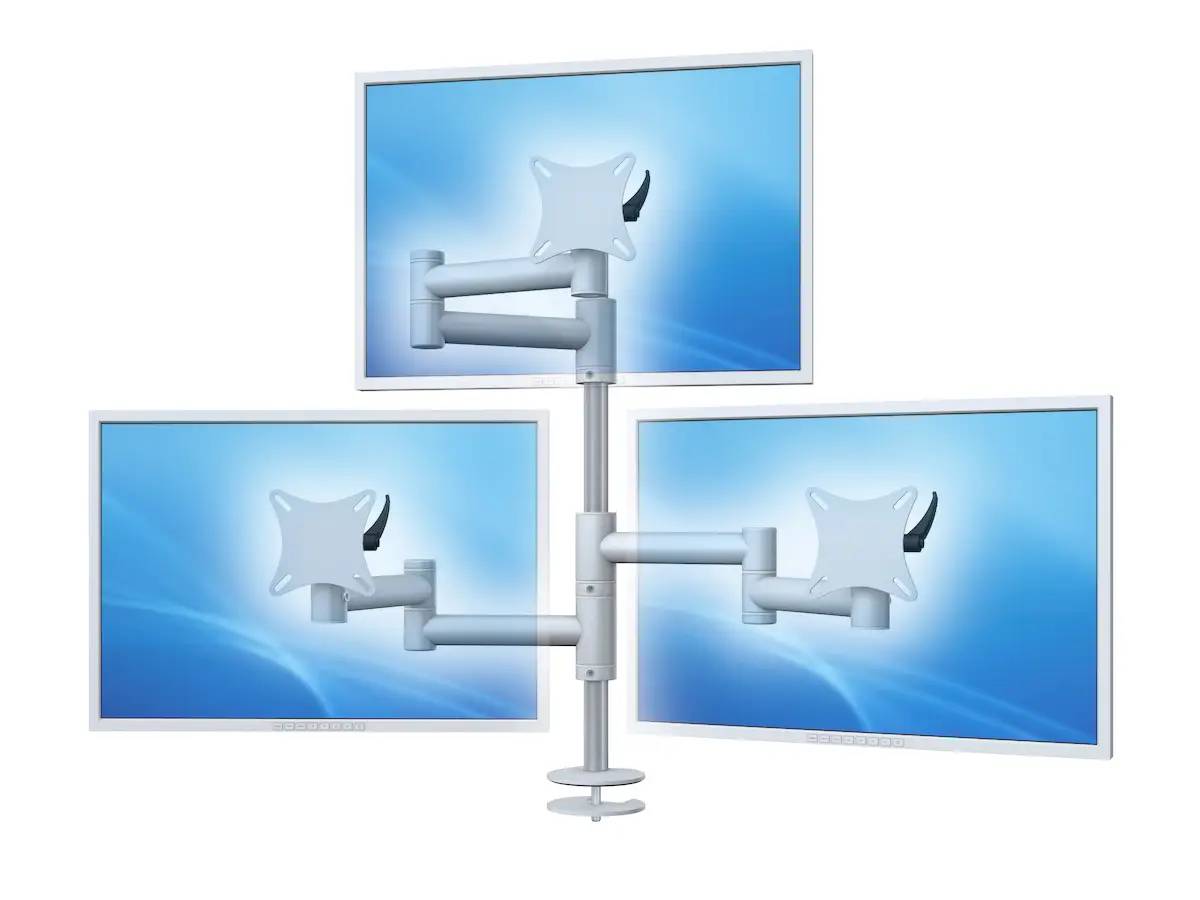 Flex-System Monitorhalterung für 3 Monitore Einbauadapter mit Kabelauslass (MA) 2+1 - 25''-32''