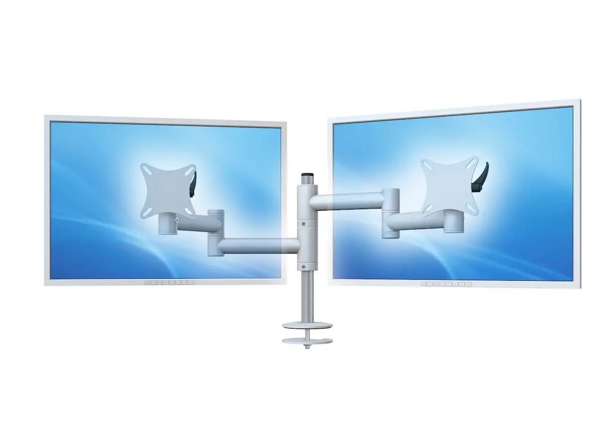 Flex-System Monitorhalterung für 2 Monitore Einbauadapter mit Kabelauslass (MA) 2er - 17''-24'' Kopie
