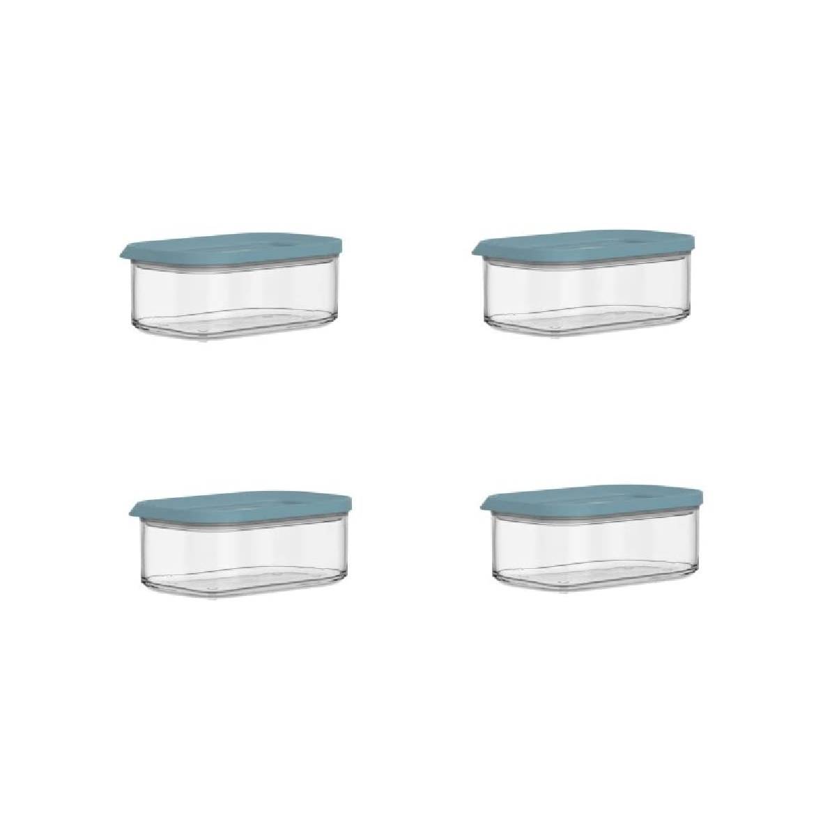 Mepal | Modula 4-teiliges Vorratsdosen-Set | 425 ml | Nordic Green | perfekt für trockene Lebensmittel | Frischhaltedosen | stapelbar | BPA-frei
