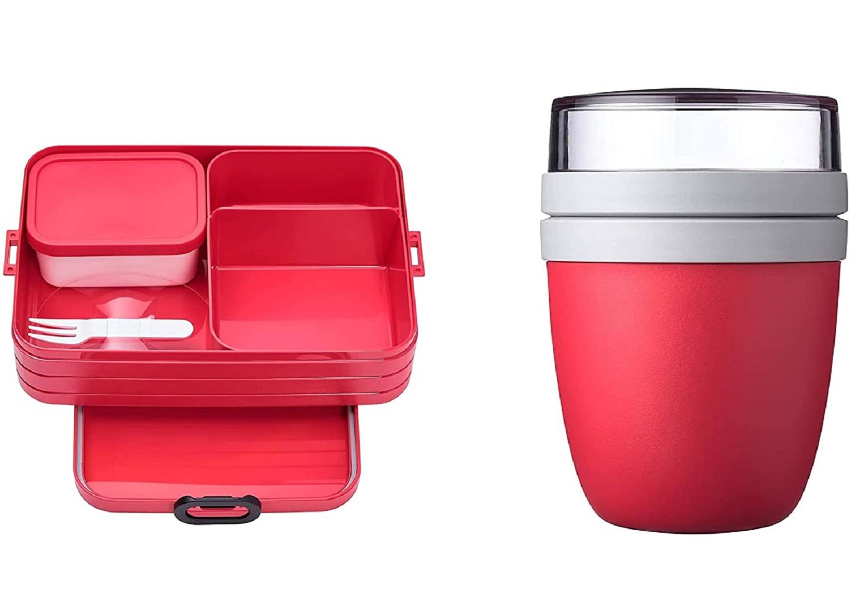 Mepal 2-tlg. Lunch to go Set – Lunchbox Take A break Large mit Lunchpot – praktischer Müslibecher – Brotdose mit Fächern, geeignet für bis zu