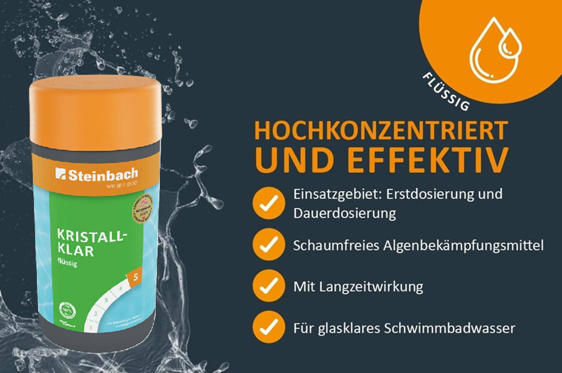 STEINBACH | Wasserpflege Set Classic XL I Pool Chlor Starterset für Einsteiger I Mini-Multitabs, Kristallklar, Dosierschwimmer, Testkit, pH-Senker