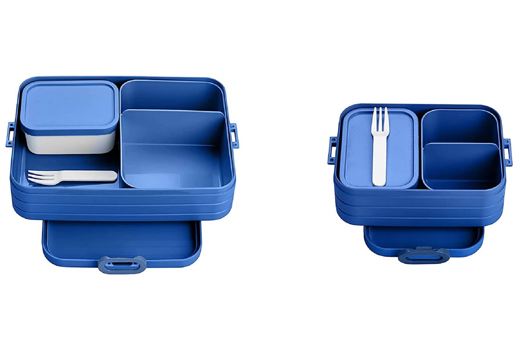 Mepal 2-tlg Bento-Lunchboxen Set Klein/Groß Take A – Brotdose mit Fächern, geeignet für bis zu 4 BZW. 8 Butterbrote, TPE/pp/abs, 0 mm Vivid Blue