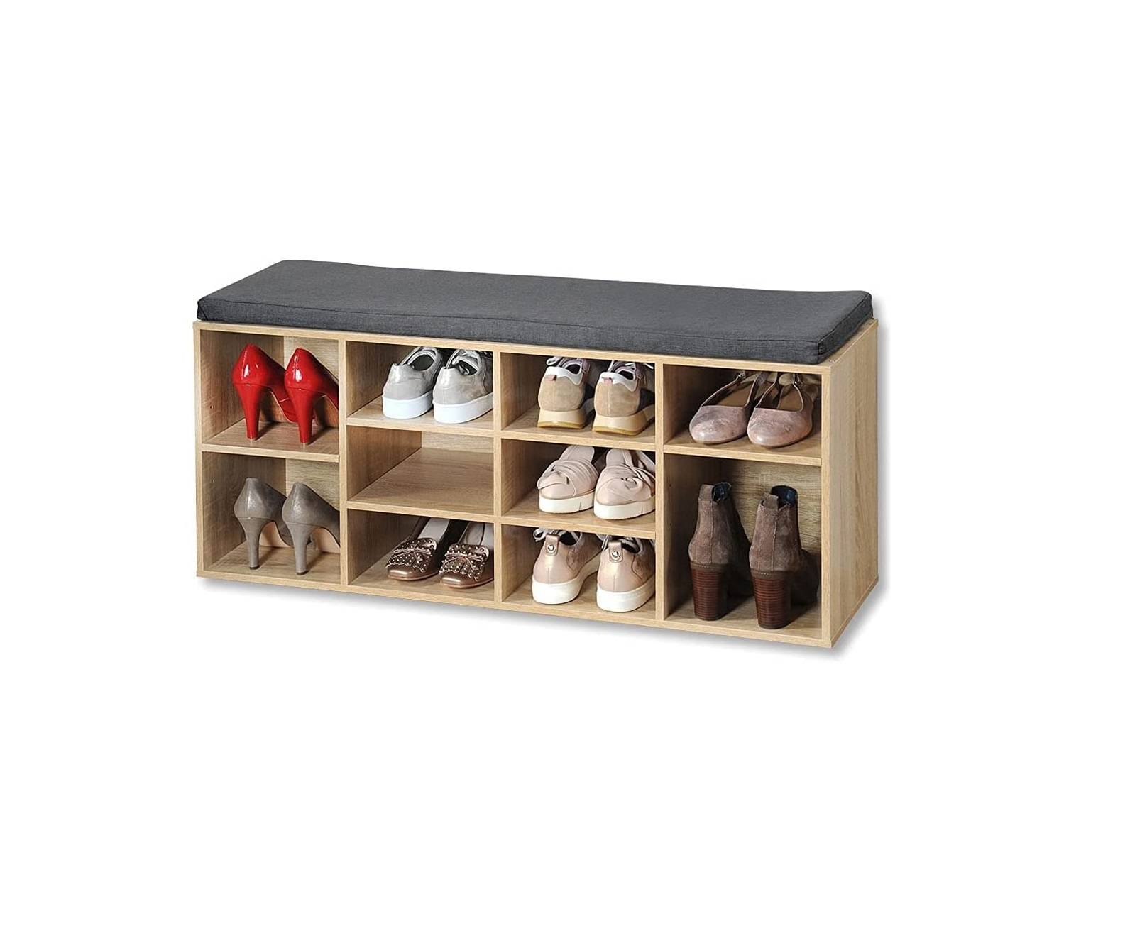 Kesper 15920 Schuhschrank mit Sitzkissen, eichefarben