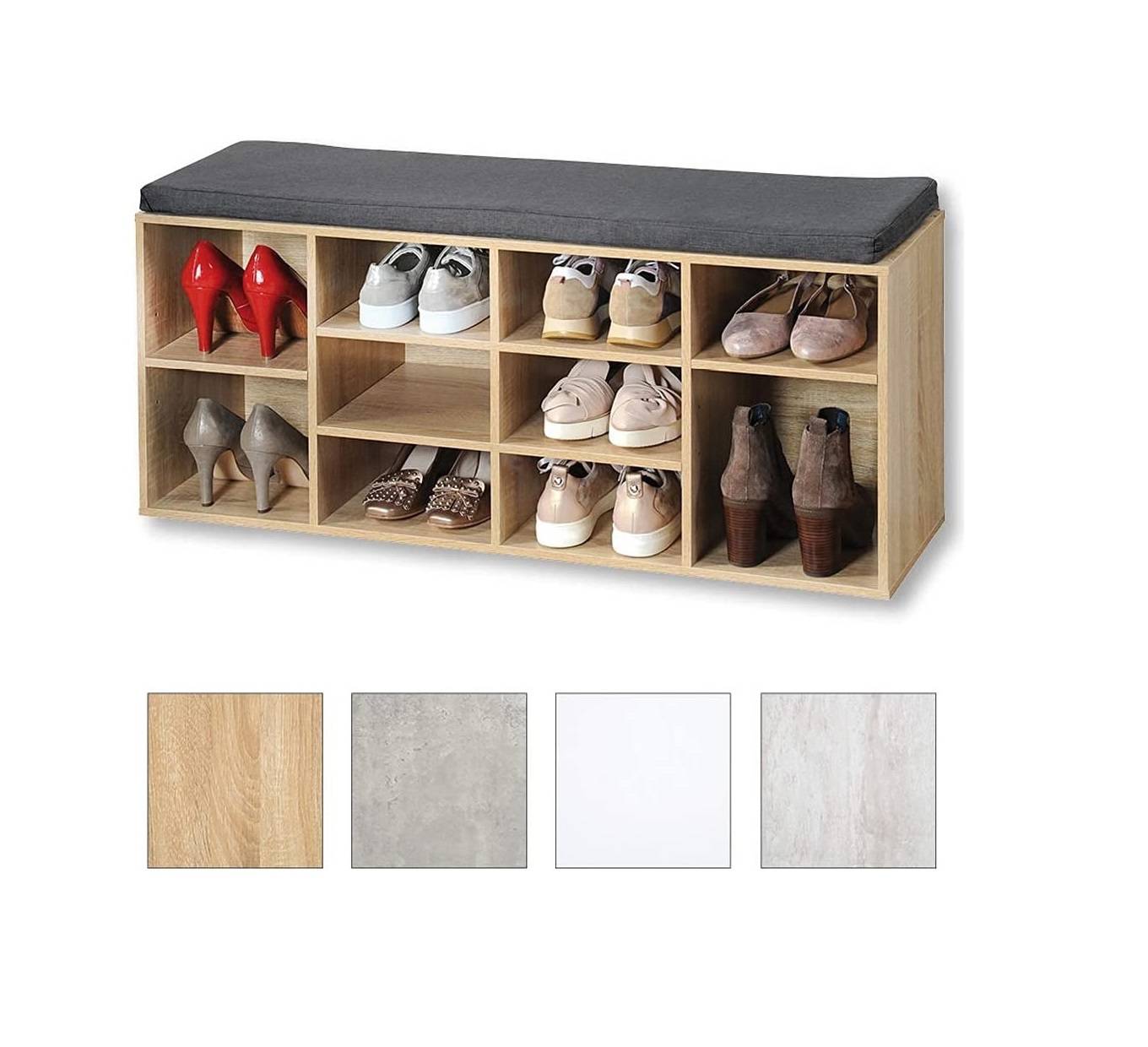 Kesper 15920 Schuhschrank mit Sitzkissen, eichefarben