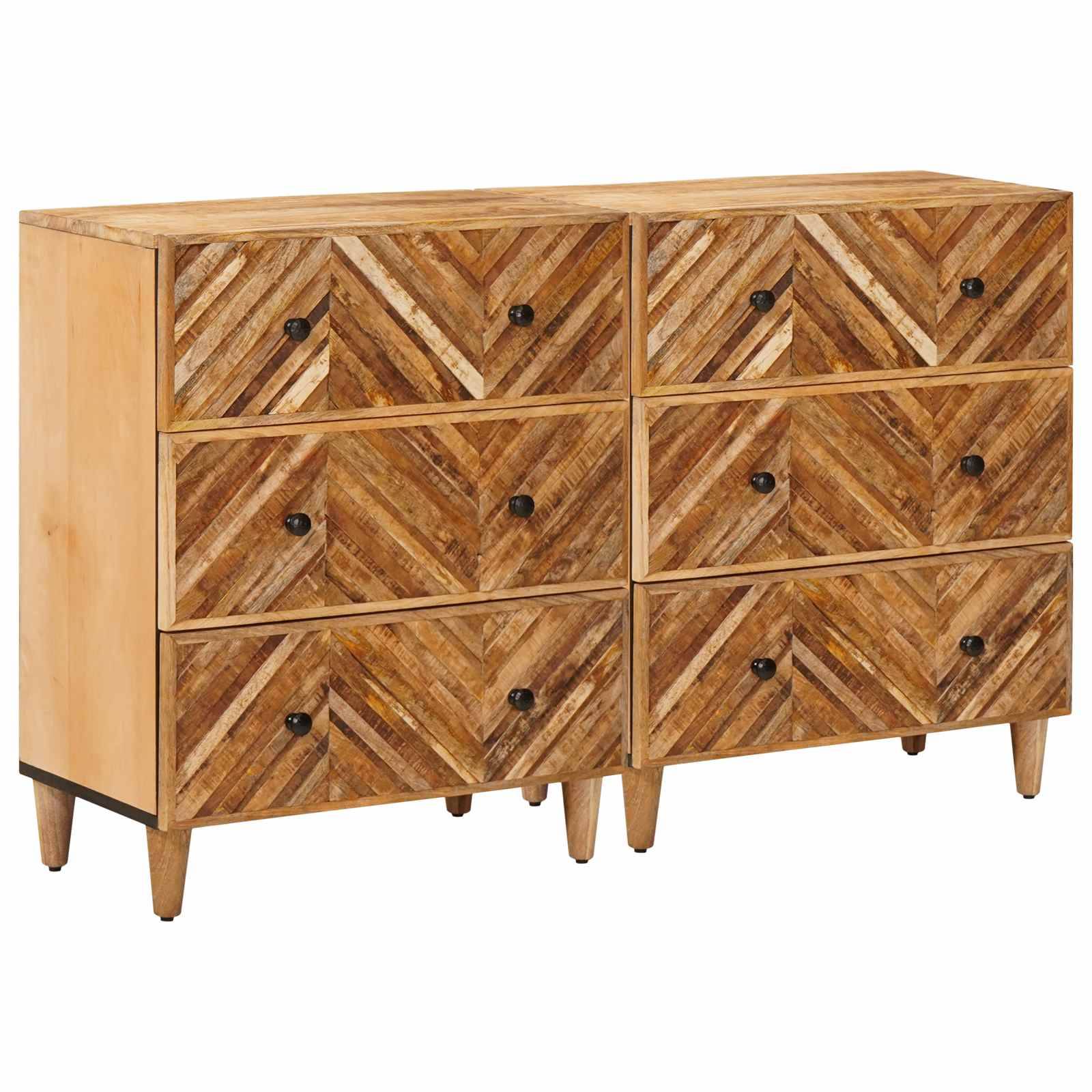 vidaXL Stauraumschränke 2 pcs Braun 60 x 33,5 x 75 cm Massivholz Mango