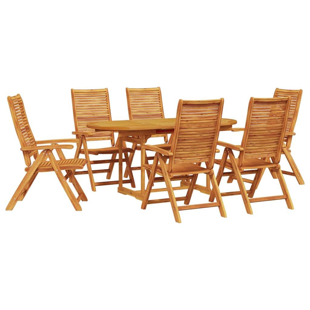 vidaXL Garten Essgruppe 7 pcs Braun Massivholz Akazie