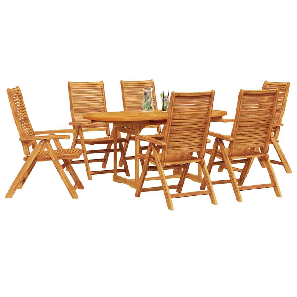 vidaXL Garten Essgruppe 7 pcs Braun Massivholz Akazie