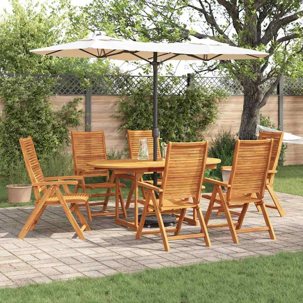vidaXL Garten Essgruppe 7 pcs Braun Massivholz Akazie