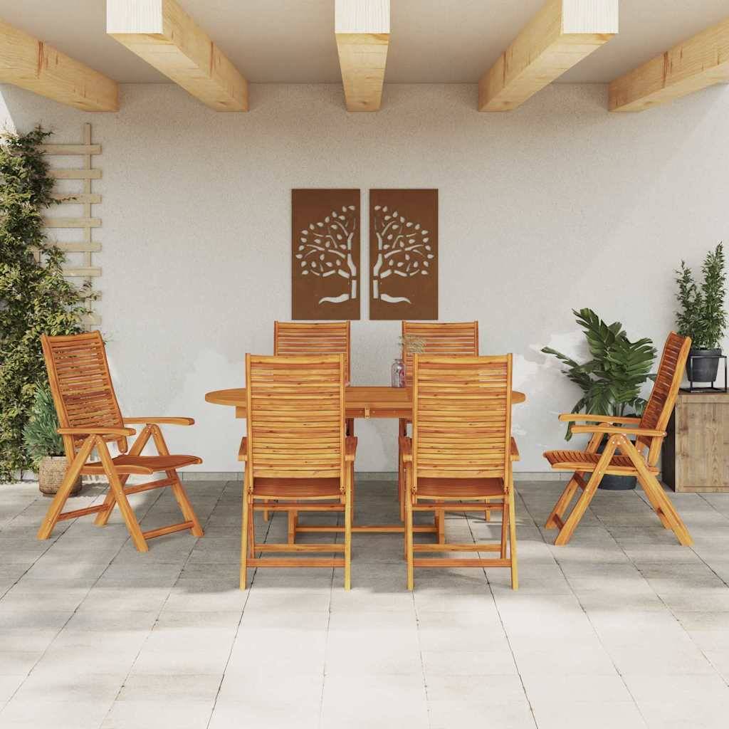 vidaXL Garten Essgruppe 7 pcs Braun Massivholz Akazie