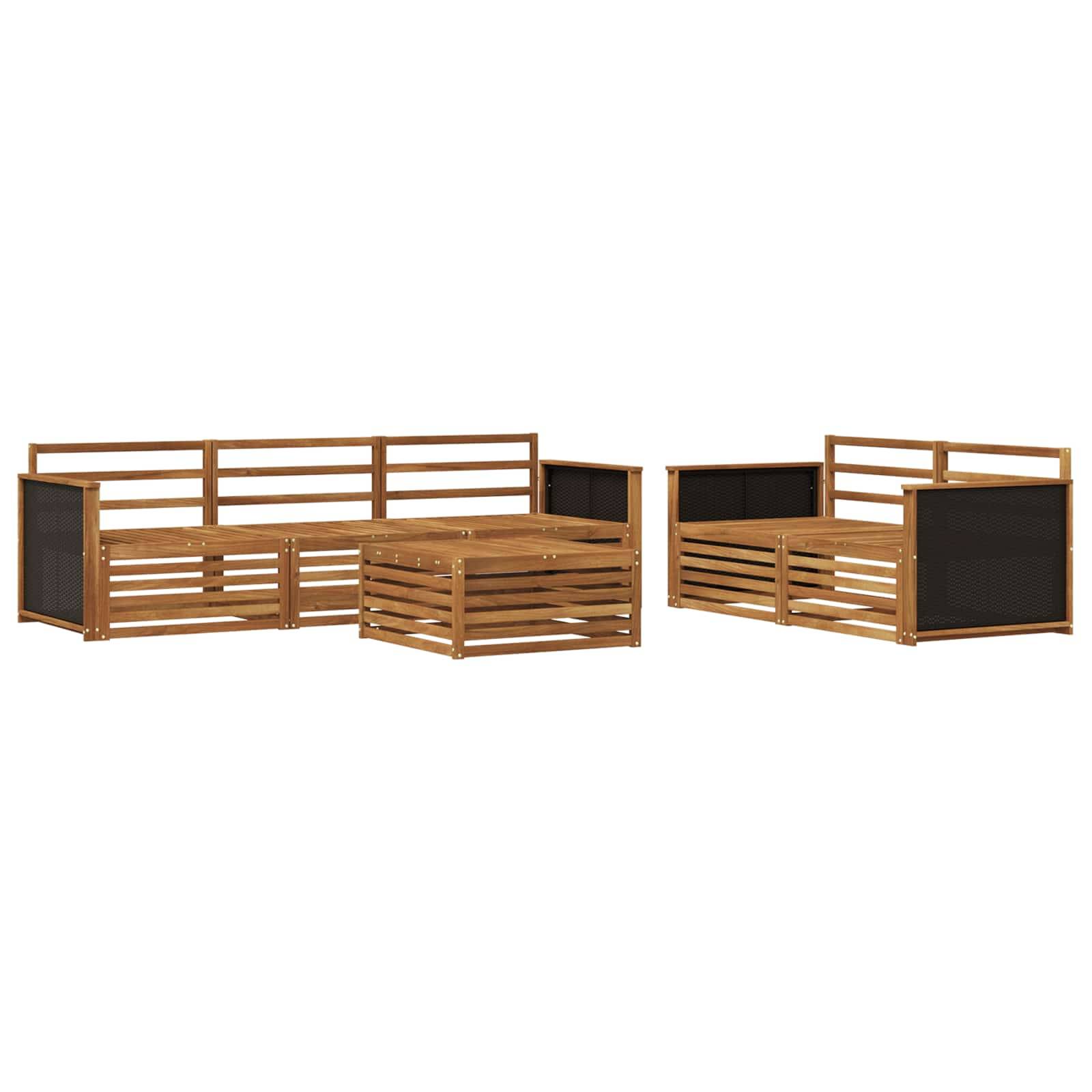 vidaXL Outdoor-Sofagarnitur 6 pcs Natur Massivholz Akazie