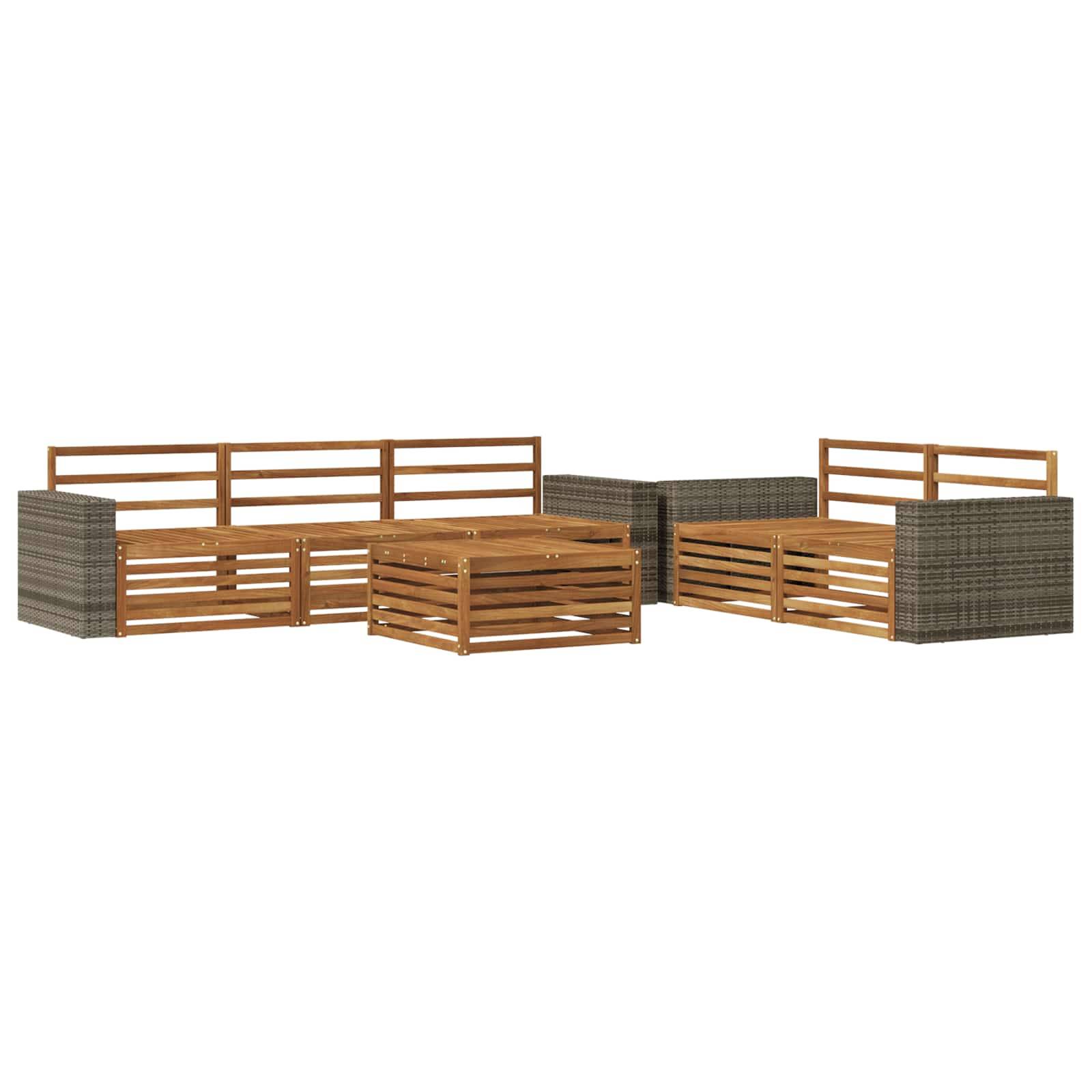 vidaXL Outdoor-Sofagarnitur 6 pcs Natur Massivholz Akazie