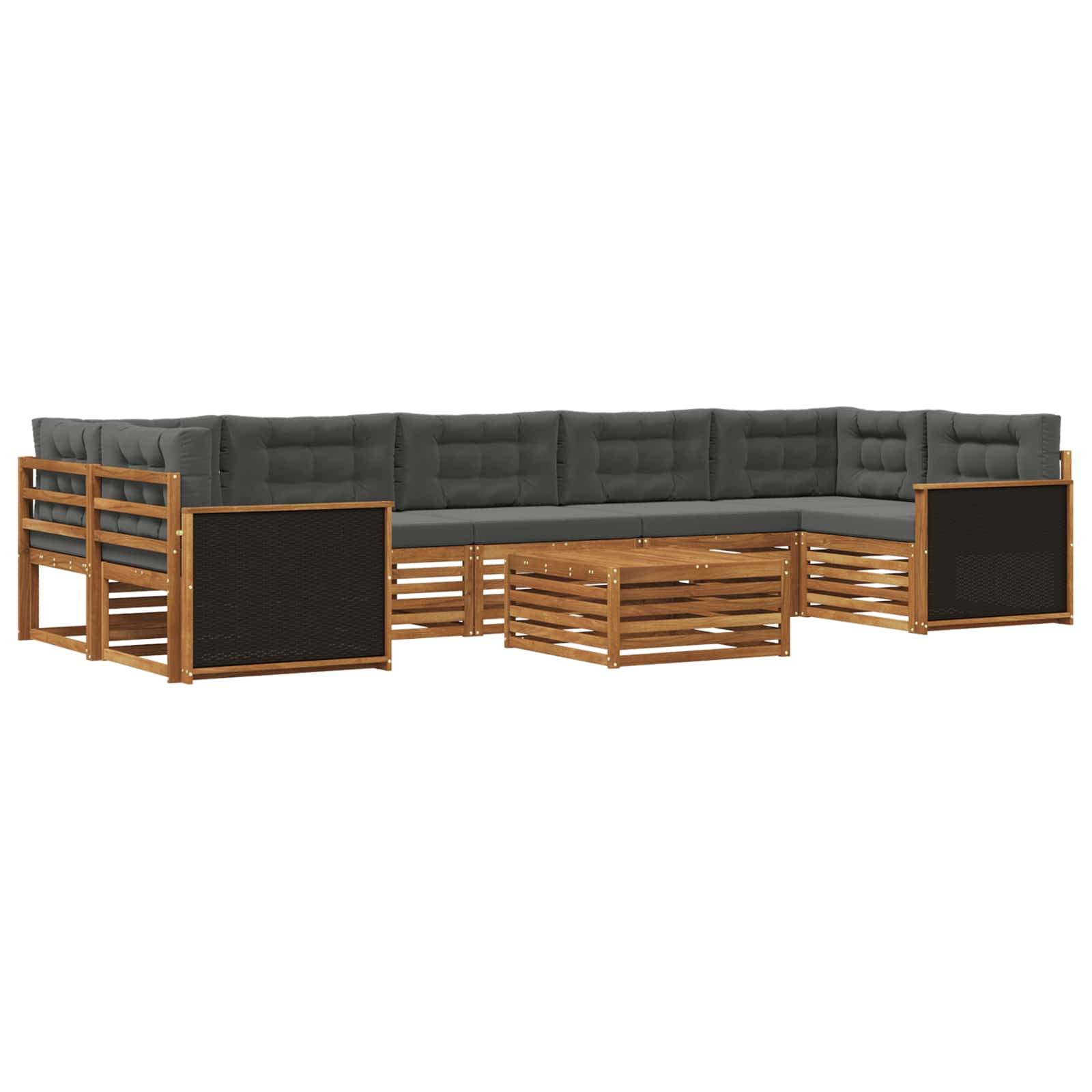 vidaXL Outdoor-Sofagarnitur 8 pcs Natur und Anthrazit
