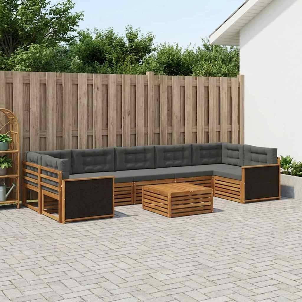 vidaXL Outdoor-Sofagarnitur 8 pcs Natur und Anthrazit
