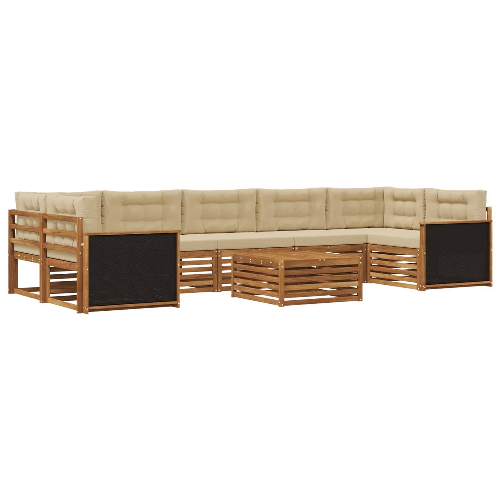 vidaXL Outdoor-Sofagarnitur 8 pcs Natur und Beige