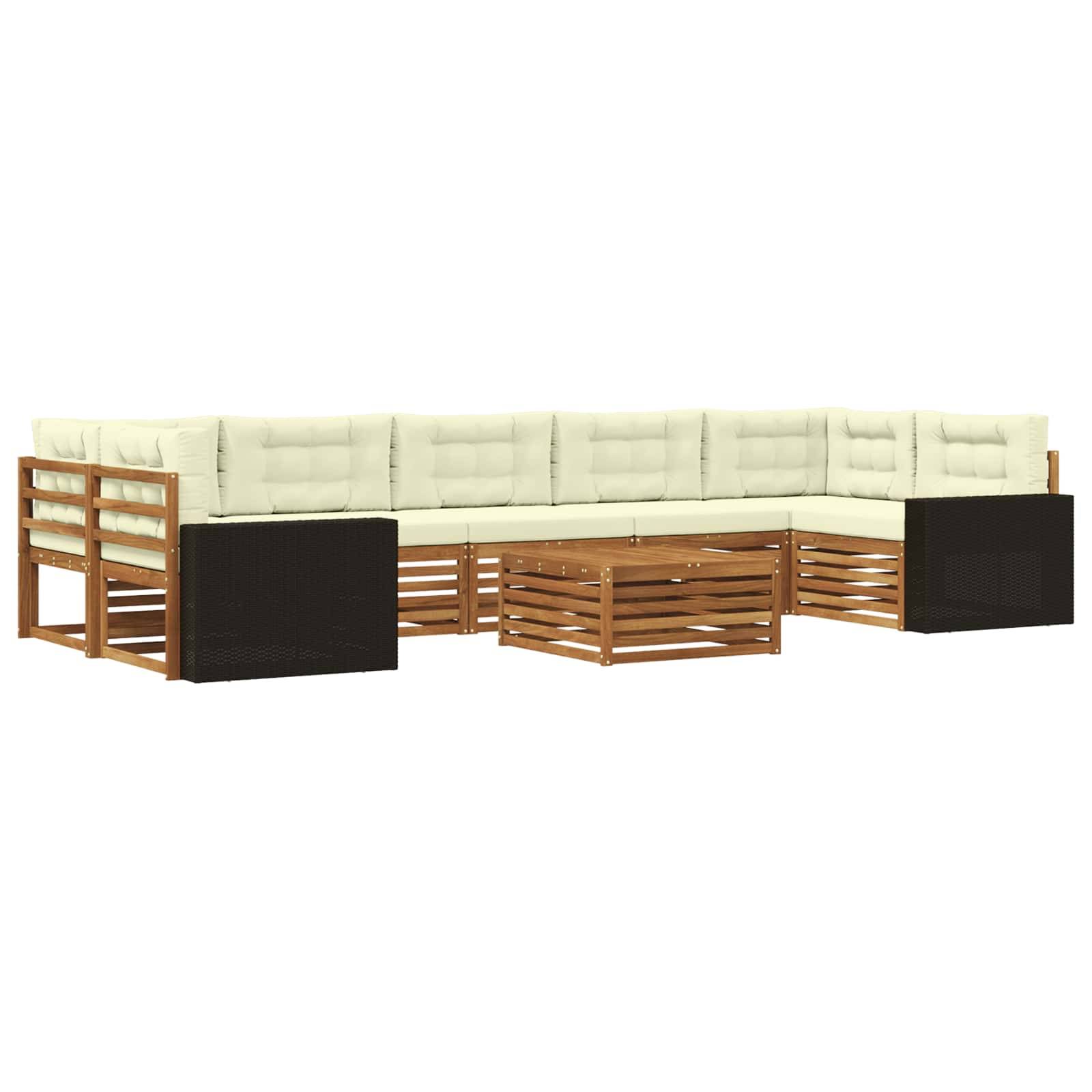 vidaXL Outdoor-Sofagarnitur 8 pcs Natur und Creme