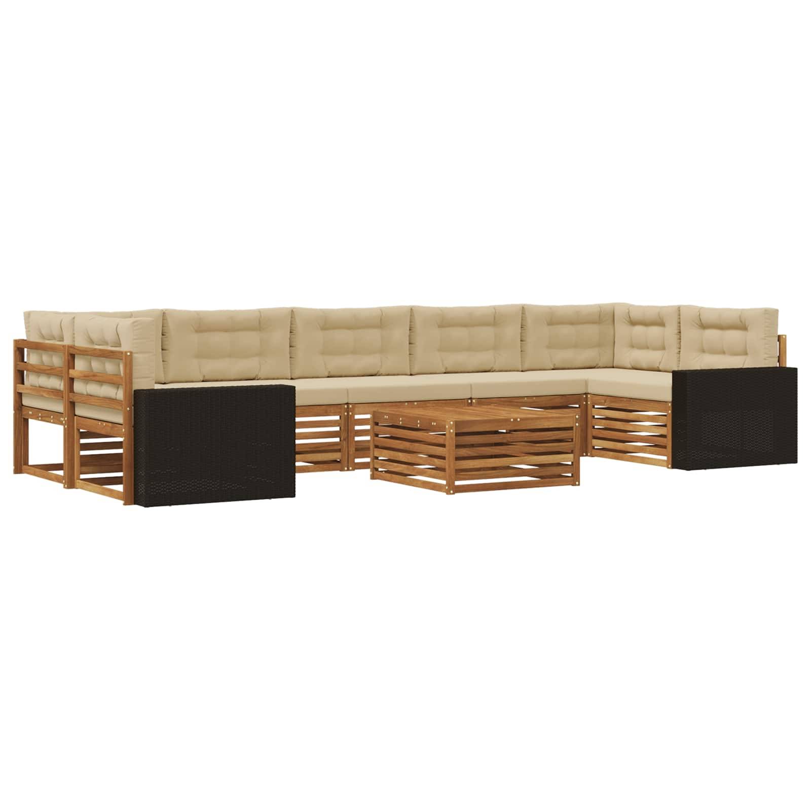 vidaXL Outdoor-Sofagarnitur 8 pcs Natur und Beige
