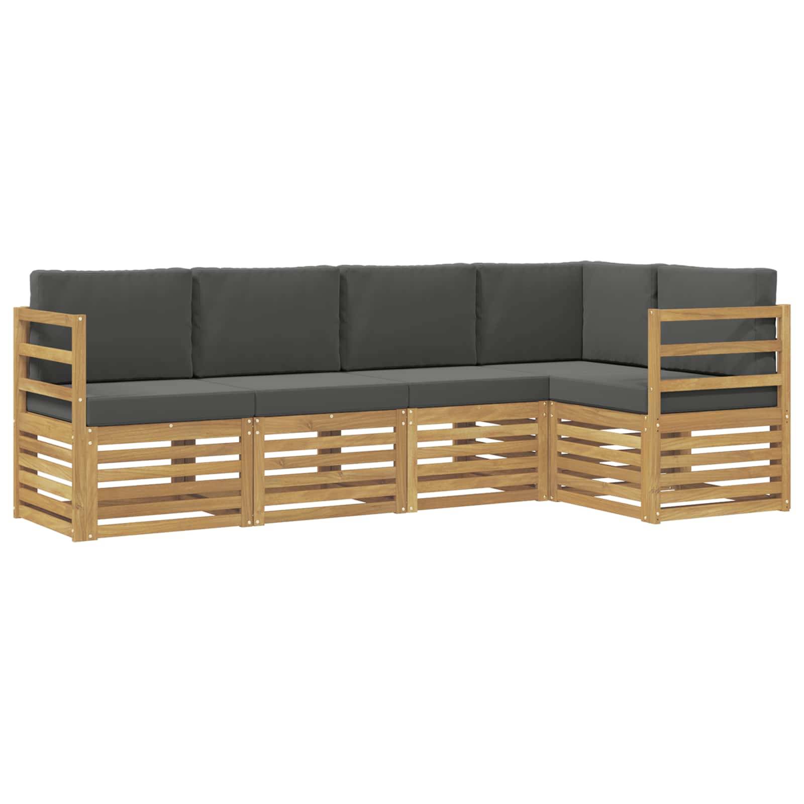 vidaXL Outdoor-Sofagarnitur 5 pcs Weiß und Anthrazit