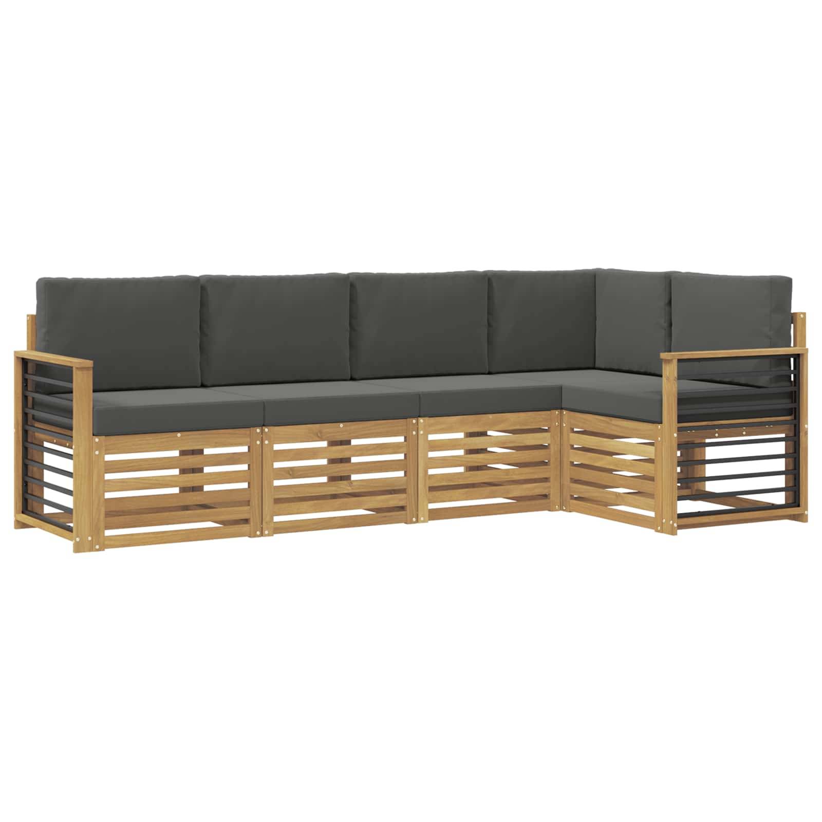 vidaXL Outdoor-Sofagarnitur 5 pcs Weiß und Anthrazit