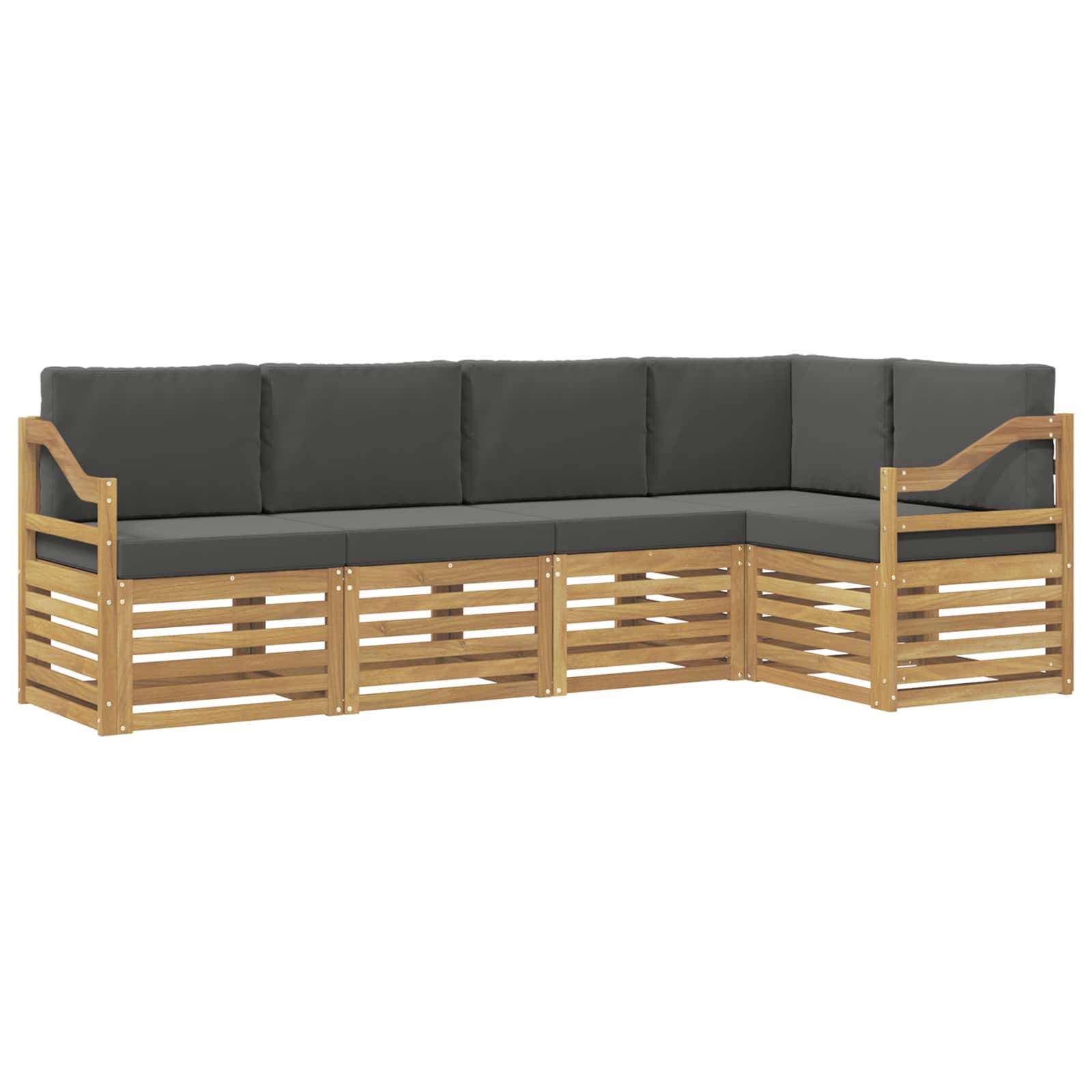 vidaXL Outdoor-Sofagarnitur 5 pcs Weiß und Anthrazit