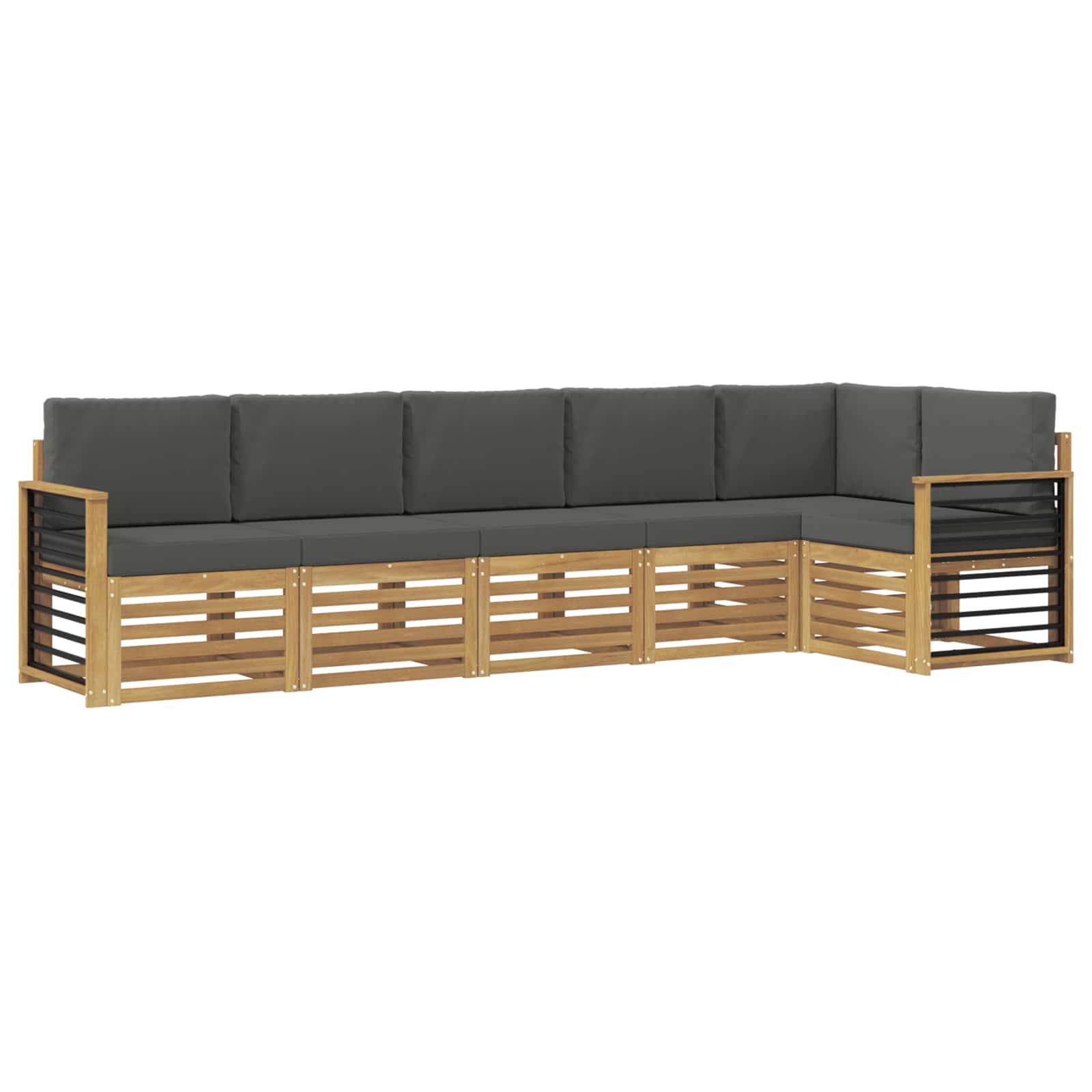 vidaXL Outdoor-Sofagarnitur 6 pcs Weiß und Anthrazit