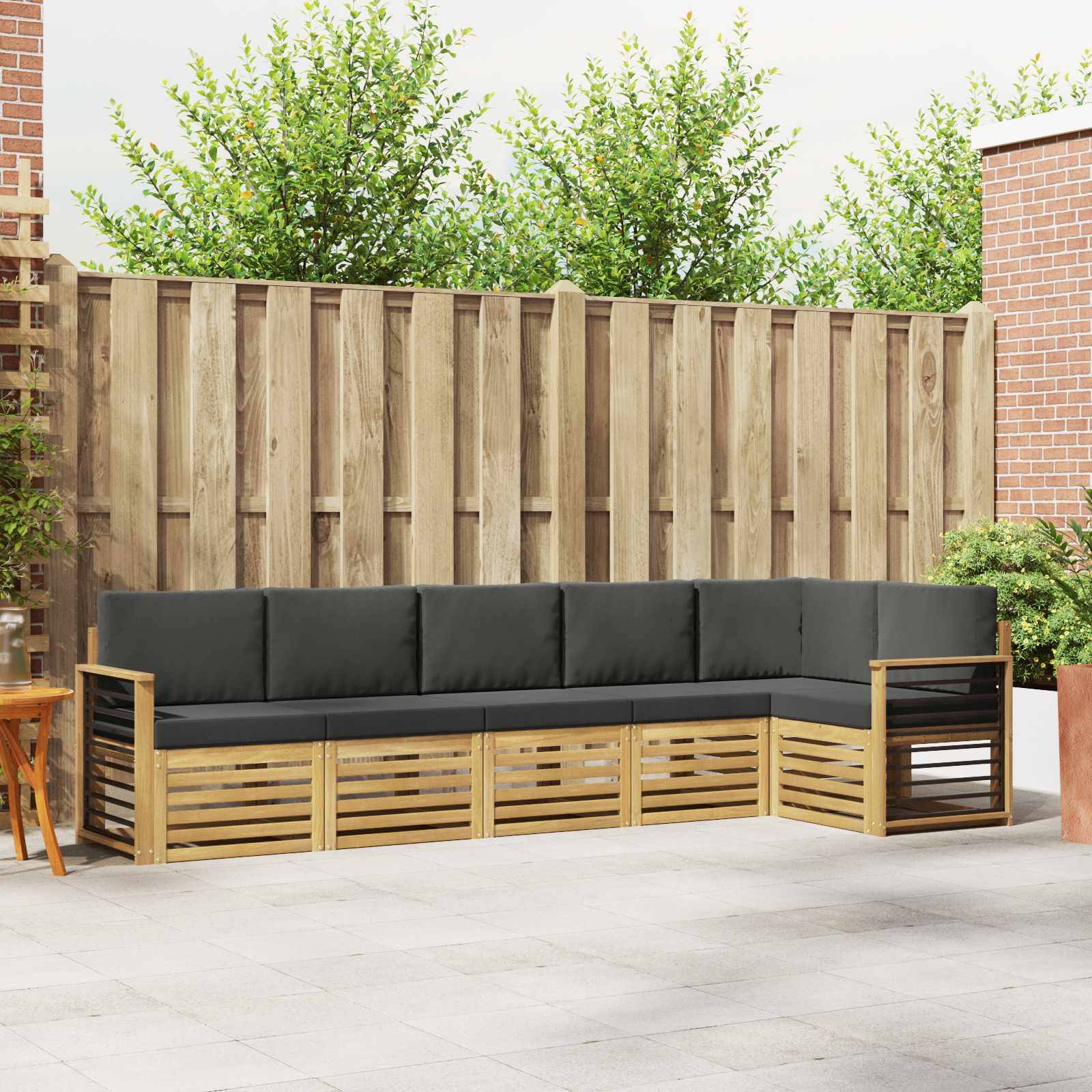vidaXL Outdoor-Sofagarnitur 6 pcs Weiß und Anthrazit