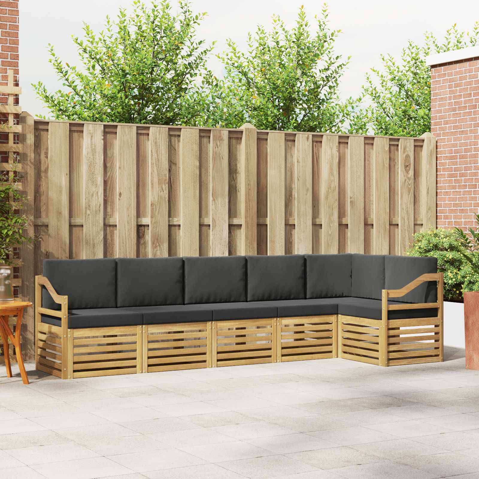 vidaXL Outdoor-Sofagarnitur 6 pcs Weiß und Anthrazit