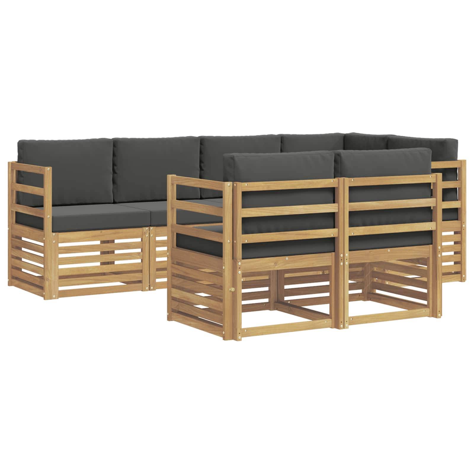 vidaXL Outdoor-Sofagarnitur 7 pcs Weiß und Anthrazit