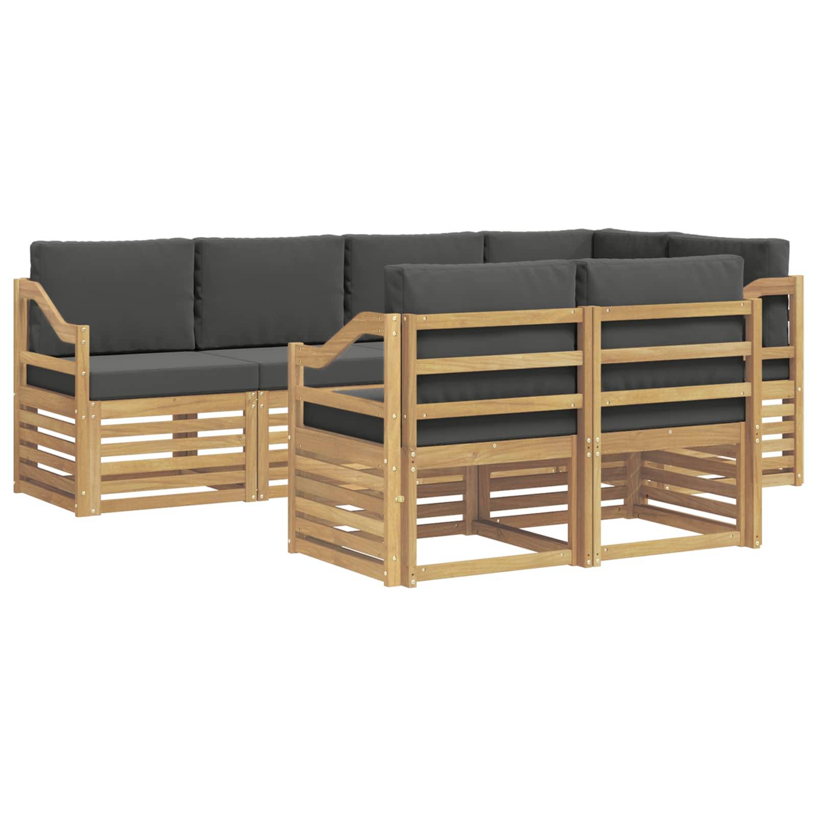 vidaXL Outdoor-Sofagarnitur 7 pcs Weiß und Anthrazit