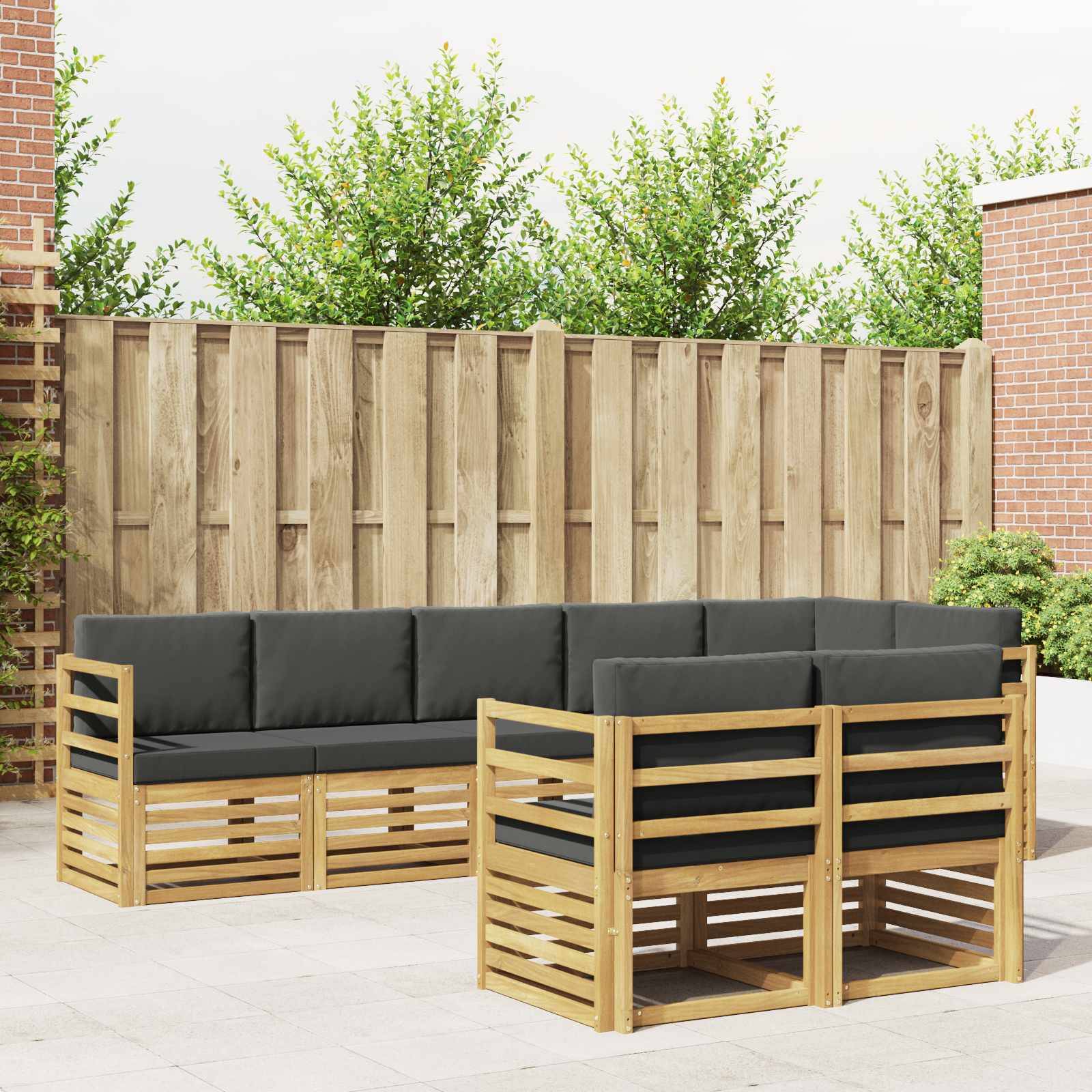 vidaXL Outdoor-Sofagarnitur 8 pcs Weiß und Anthrazit
