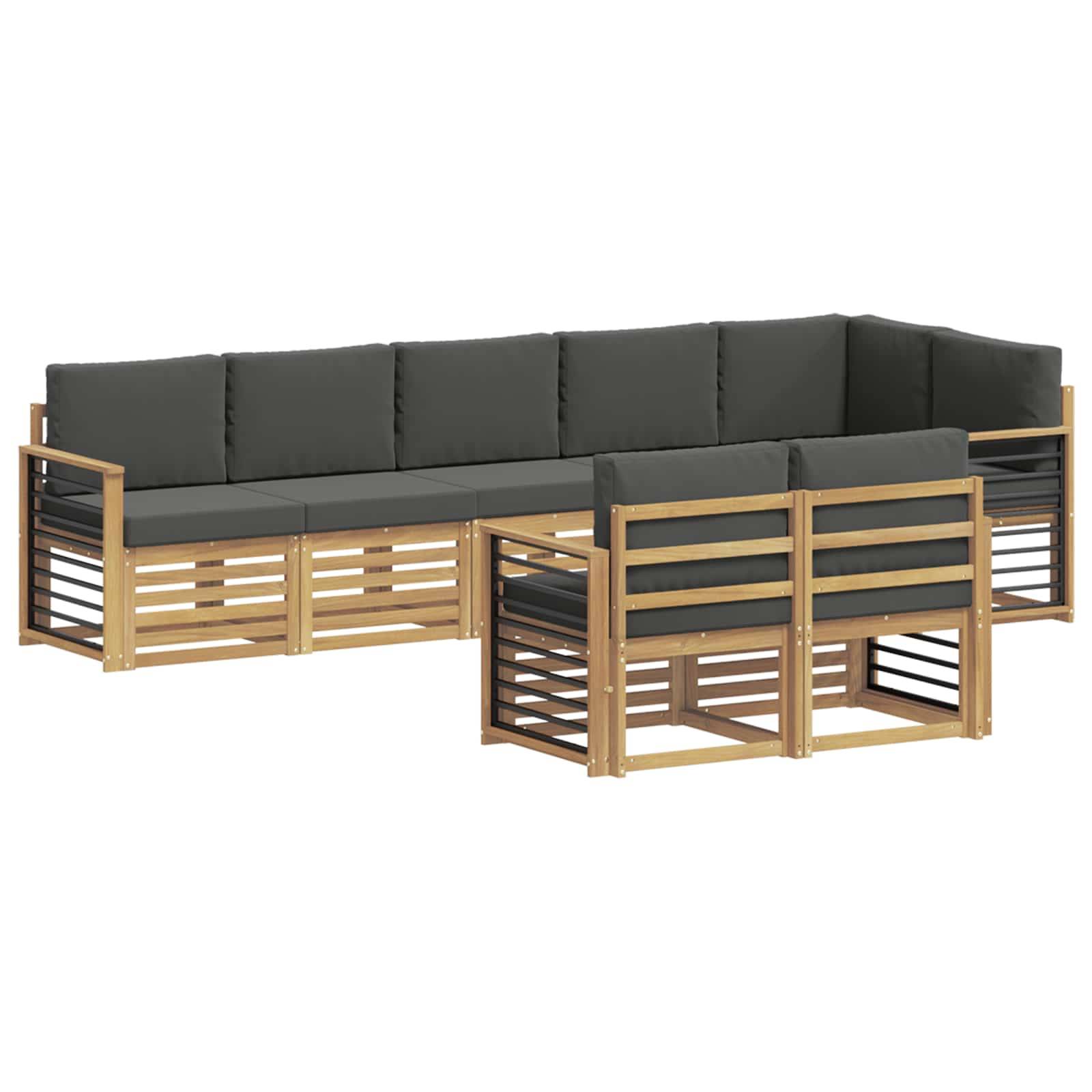 vidaXL Outdoor-Sofagarnitur 8 pcs Weiß und Anthrazit