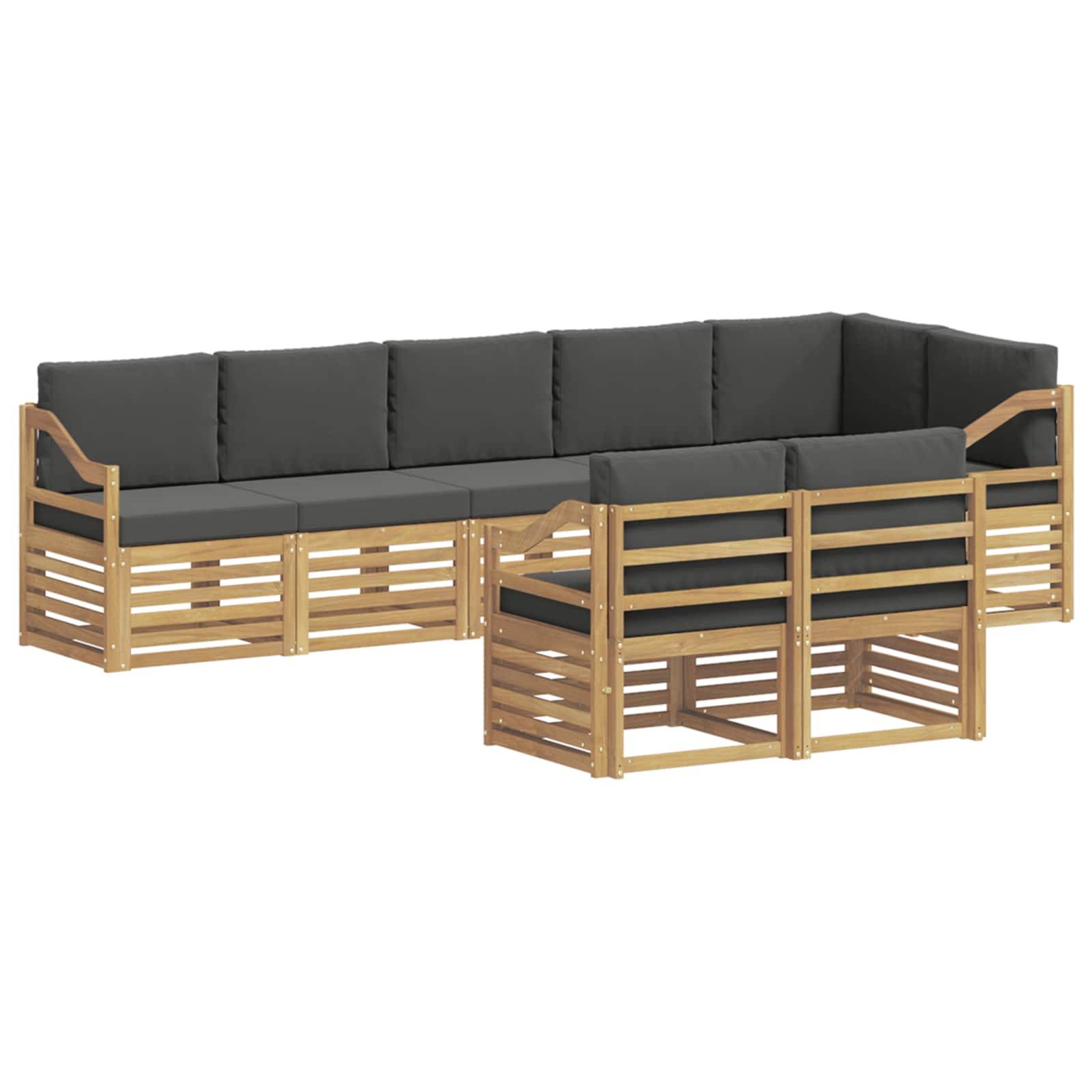 vidaXL Outdoor-Sofagarnitur 8 pcs Weiß und Anthrazit