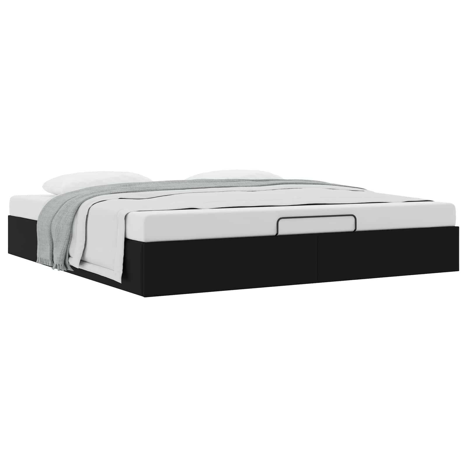 vidaXL Ottoman Bettgestell Schwarz King Size Kunstleder