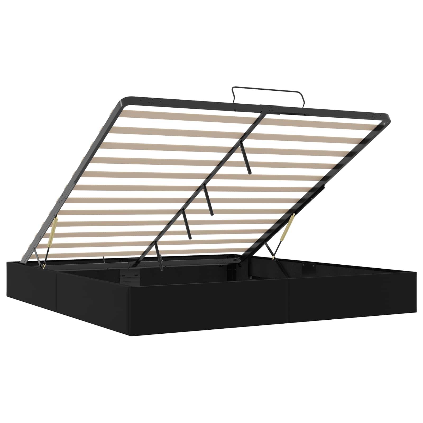 vidaXL Ottoman Bettgestell Schwarz King Size Kunstleder